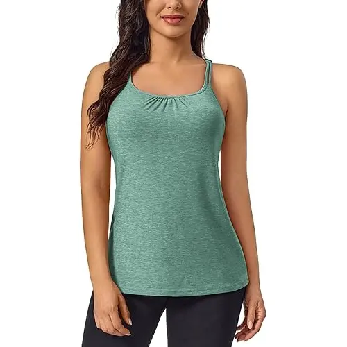 Women’s Yoga Tank Tops with Built in Shelf Bra Tank Tops