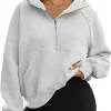 Custom Sweatshirts - Half Zip Sweatshirts Cropped Hoodies Fleeces Women's Quarter Zip Pullovers