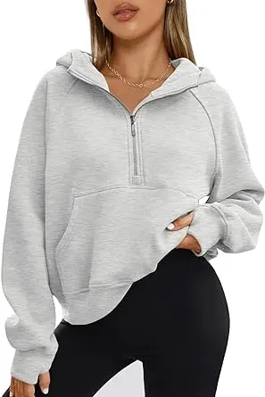 Custom Sweatshirts - Half Zip Sweatshirts Cropped Hoodies Fleeces Women's Quarter Zip Pullovers