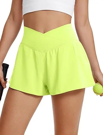 Custom Women's Sports Shorts - Fitness Yoga Running High Waistband Pockets Cute Casual Wear - Yoga Shorts Supplier