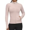 Sports Jacket Supplier - Workout Jackets for Women - Full Zip Slim Fit Lightweight Athletic Running Sports Track Jacket with Pockets