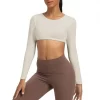 Women's Long Sleeve Sports Tank Tops - Short T-shirt for Sports Outerwear