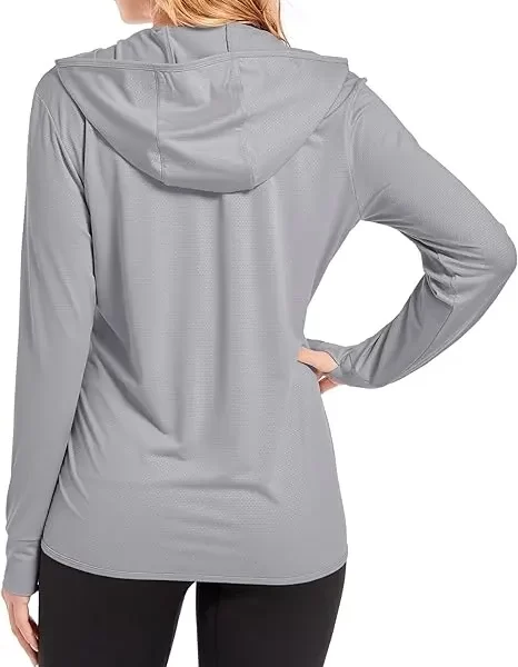 Custom Outdoor Sun Protection Hoodie - Women's UPF 50+ Sun Protection Shirts Hoodie Quick Dry Long Sleeve Jackets with Pockets Hiking Outdoor