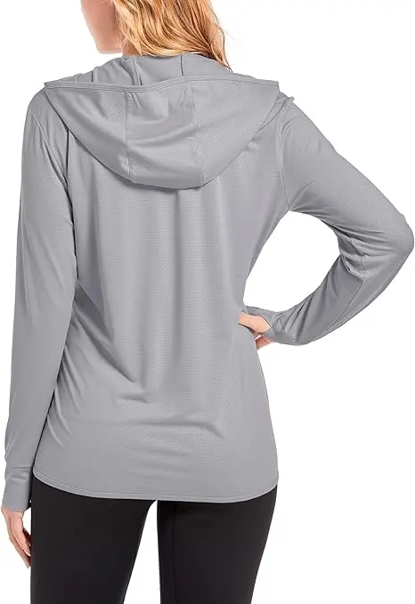 Custom Outdoor Sun Protection Hoodie - Women's UPF 50+ Sun Protection Shirts Hoodie Quick Dry Long Sleeve Jackets with Pockets Hiking Outdoor