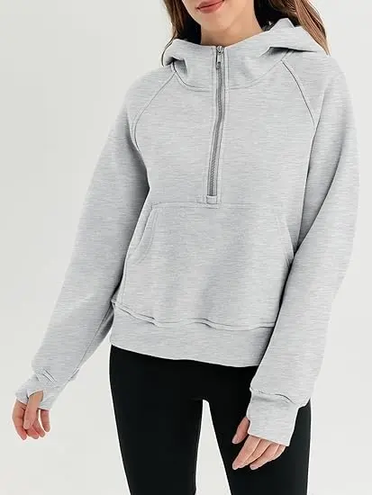 Custom Sweatshirts - Half Zip Sweatshirts Cropped Hoodies Fleeces Women's Quarter Zip Pullovers