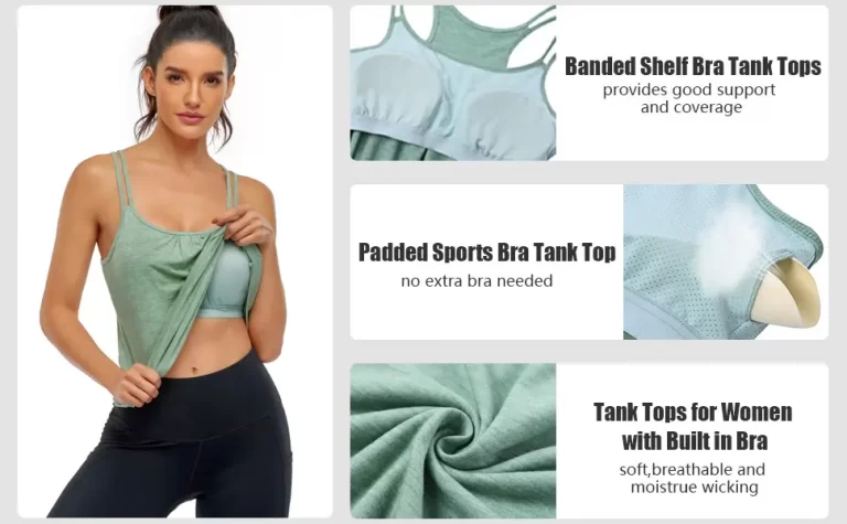 Yoga tops with built-in bra