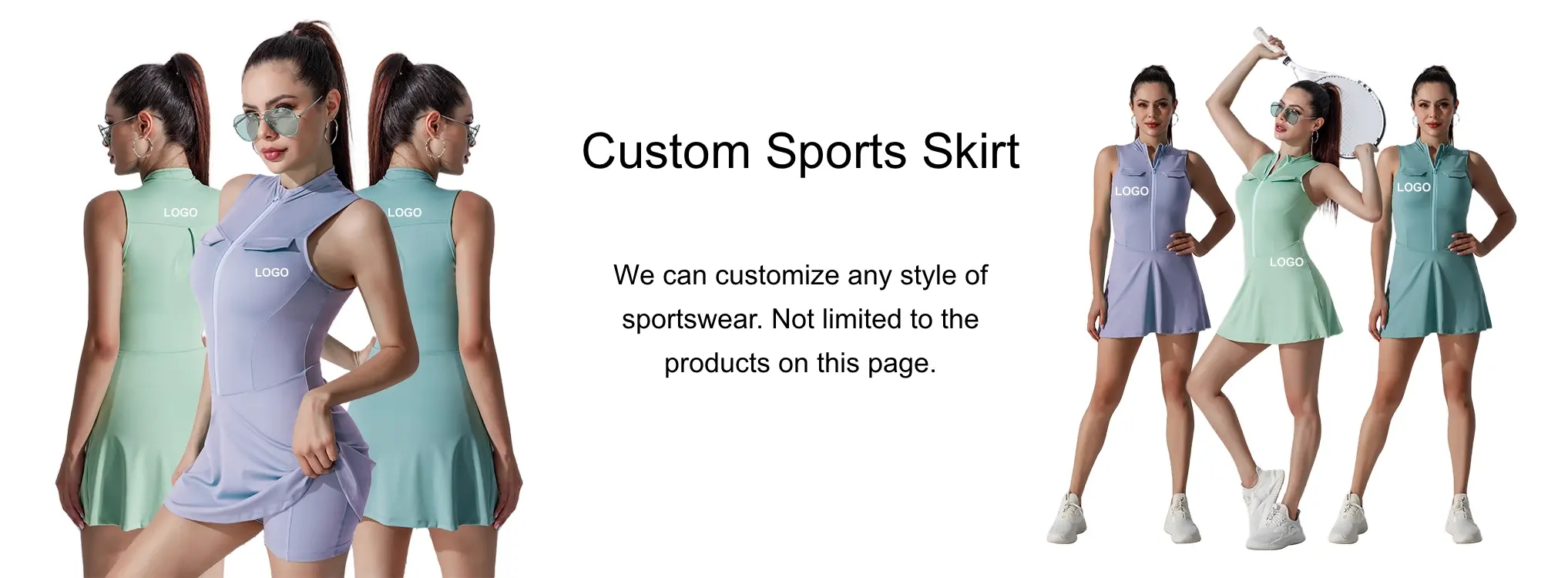 Custom sports skirts by CozyActive, designed for ultimate comfort and performance, available in various colors and styles.